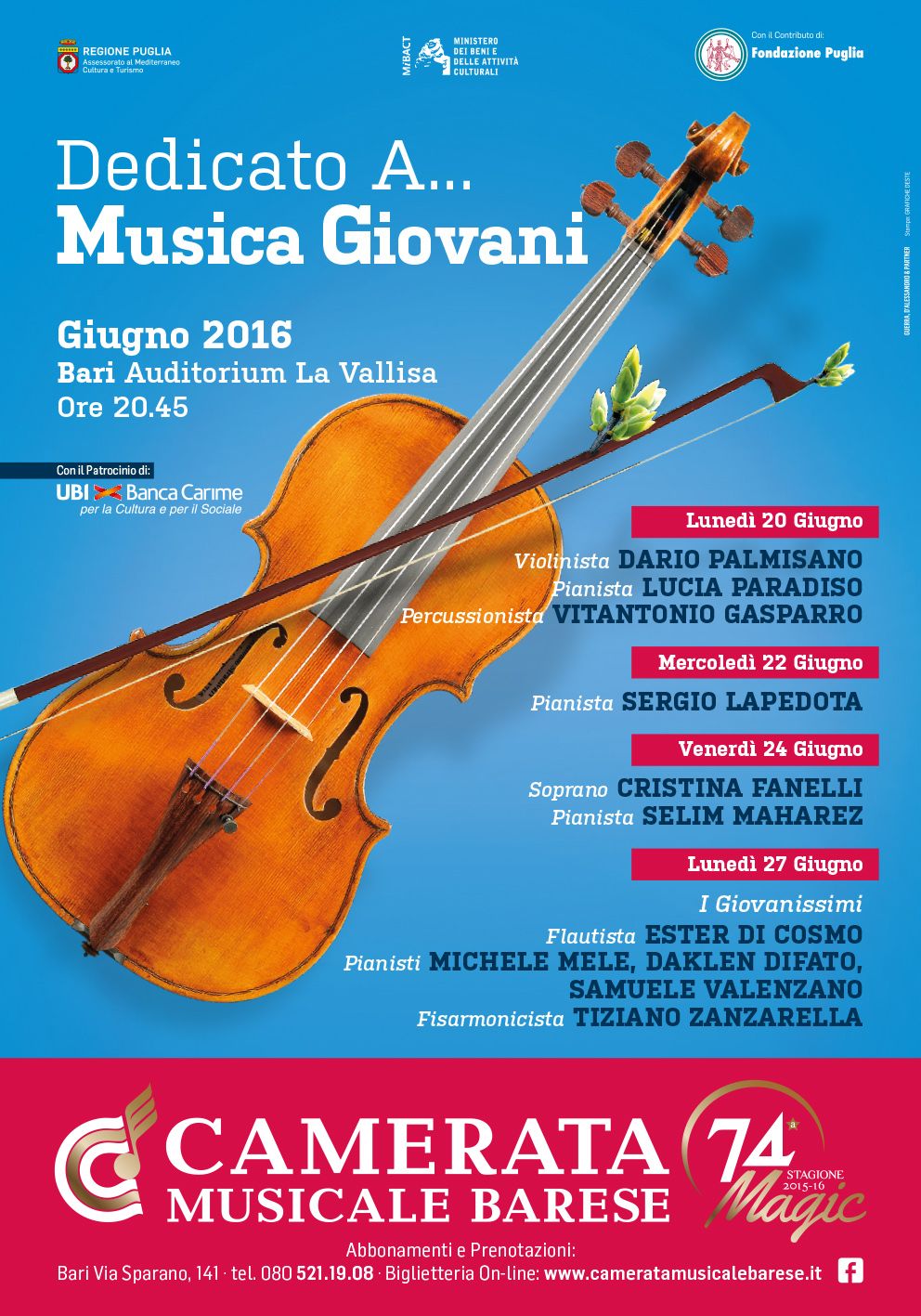 Manifesto “Dedicato a…Musica Giovani”