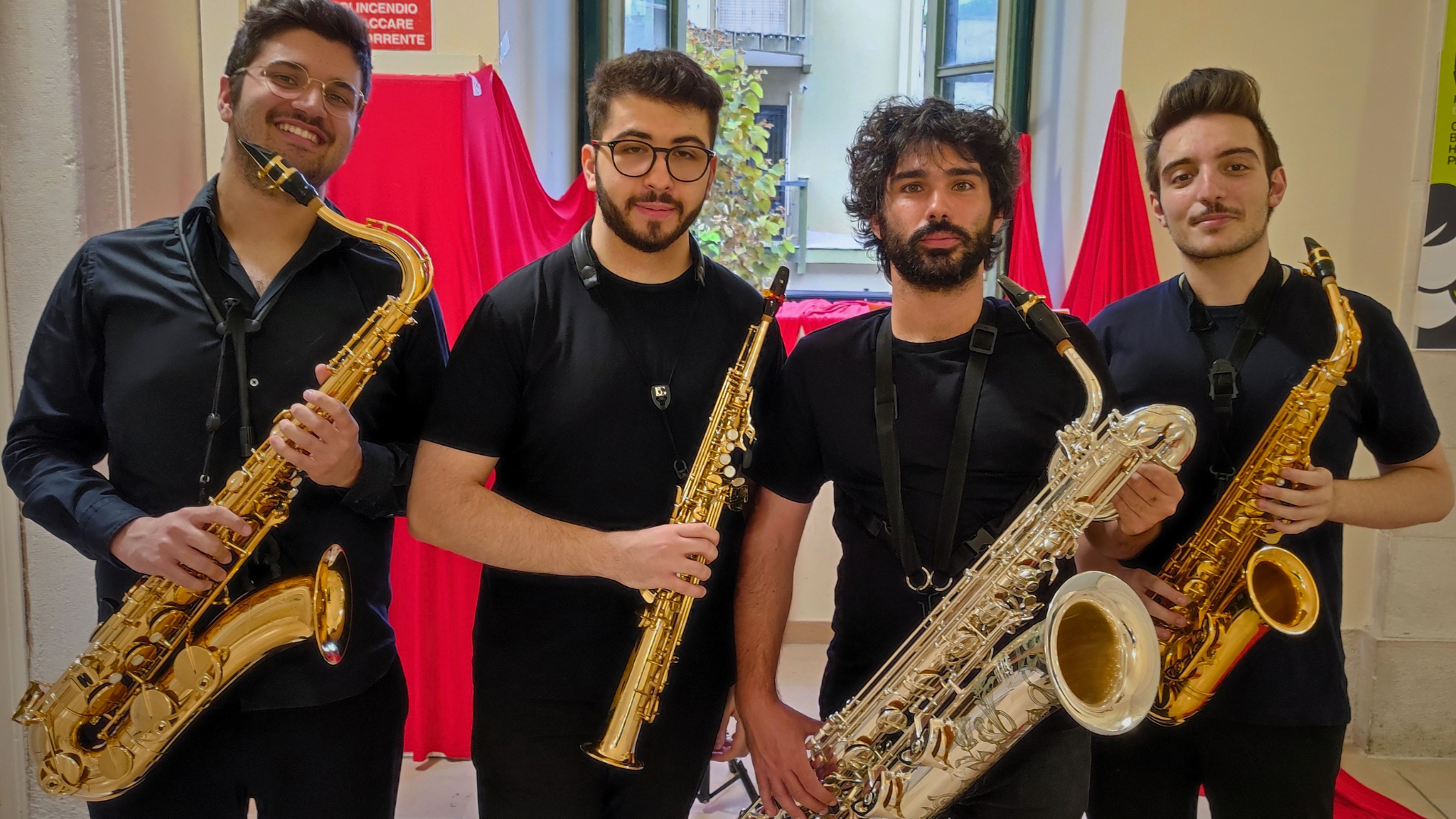 “4Sax Quartet” Daniele Chiapperino, sax soprano – Biagio Pugliese, sax contralto – Gaetano Flora, sax tenore – Luigi Lovicario, sax baritono